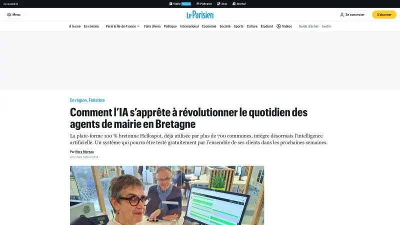 Article du Parisien sur l’IA au quotidien des agents de mairie en Bretagne